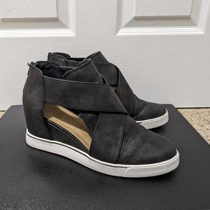 Maurices, Wedge Sneaker Shoes, Women's Size 12, Black/Shimmer